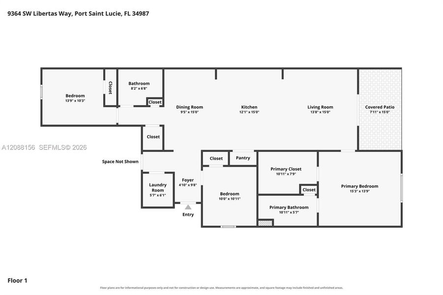 2D floor plan layout of this home in , Port St. Lucie, FL (Image 5). 2D floor plan layout of this home in , Port St. Lucie, FL (Image 5).