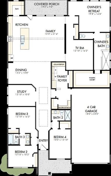 2D floor plan layout of this home in Walden Creek – Summit Collection, Montgomery, TX (Image 2). 2D floor plan layout of this home in Walden Creek – Summit Collection, Montgomery, TX (Image 2).