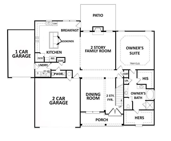 2D floor plan layout of this home in Woodland Hills, Loganville, GA (Image 2).
