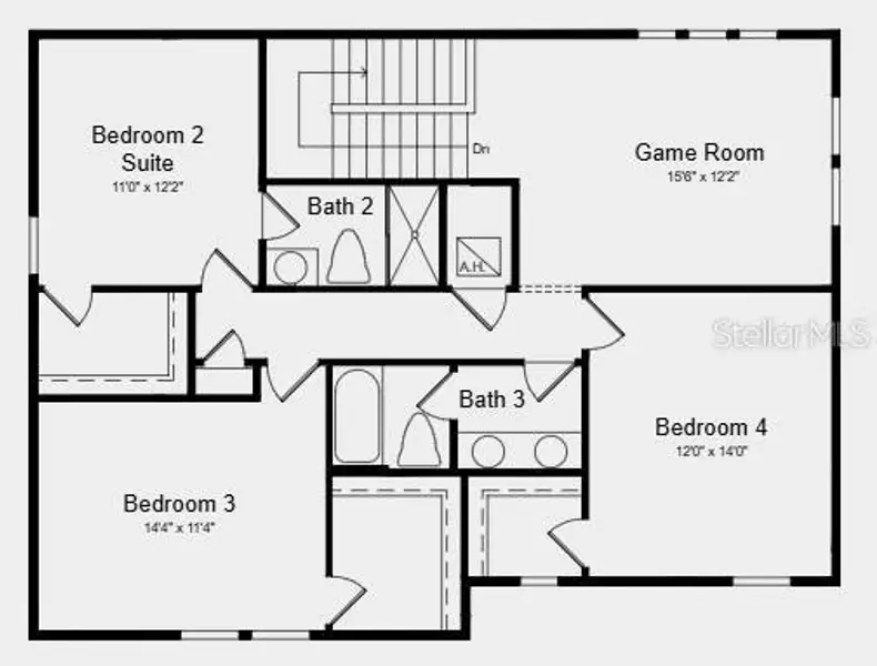 2D floor plan layout of this home in Skye Ranch Community Group Page, Sarasota, FL (Image 3).