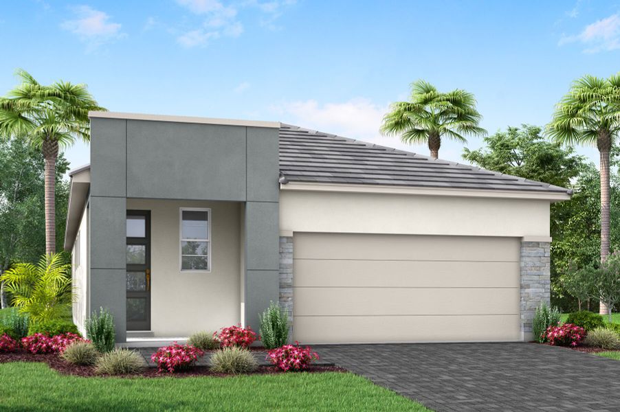 Representative exterior photo of a completed home built from the Greenway by Mattamy Homes in Wellen Park, Venice, FL (Image 2). Representative exterior photo of a completed home built from the Greenway by Mattamy Homes in Wellen Park, Venice, FL (Image 2).