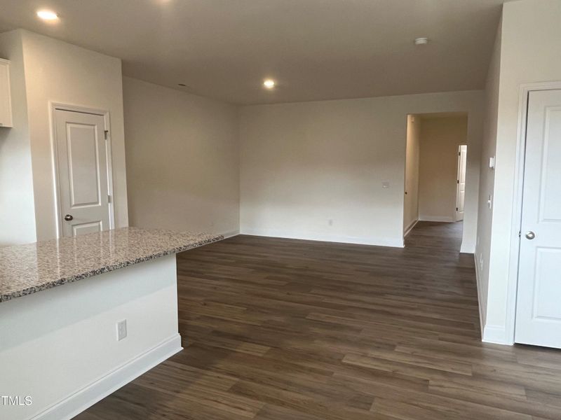 Kitchen leading into Family Room
