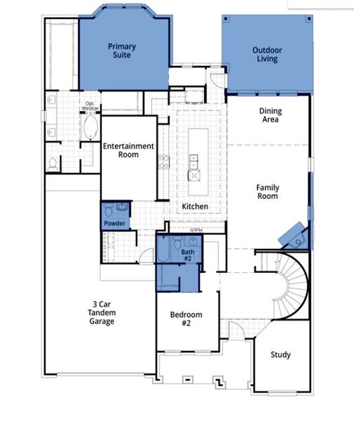 2D floor plan layout of this home in Monterra, Rockwall, TX (Image 3).