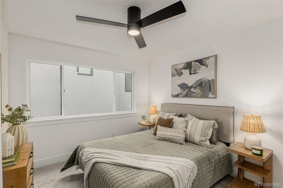 Second, en suite bedroom on 2nd floor, comfortably fits either a queen or king bed