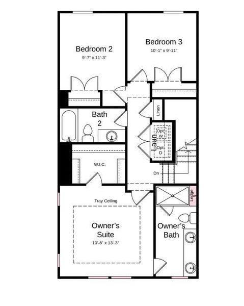 Structural options added include: Gourmet kitchen, modern fireplace, bedroom and full bathroom in place of flex, and ledge at primary shower.