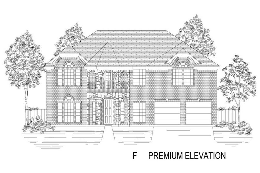 Representative rendering of the exterior for the Remington 2F (w/Media) by First Texas Homes (Image 10).