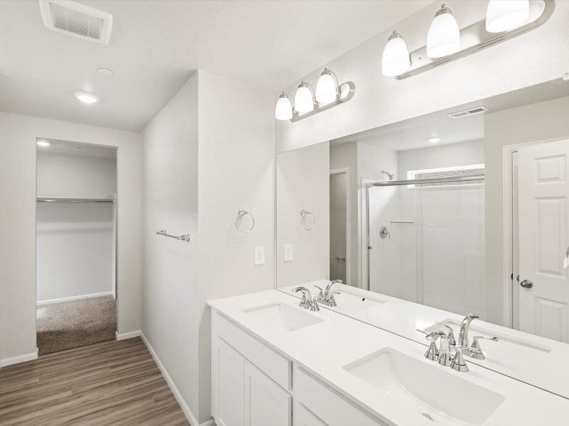 Furnished interior view inside a new home in Buffalo Highlands: The Flora Collection, Commerce City (Image 7).