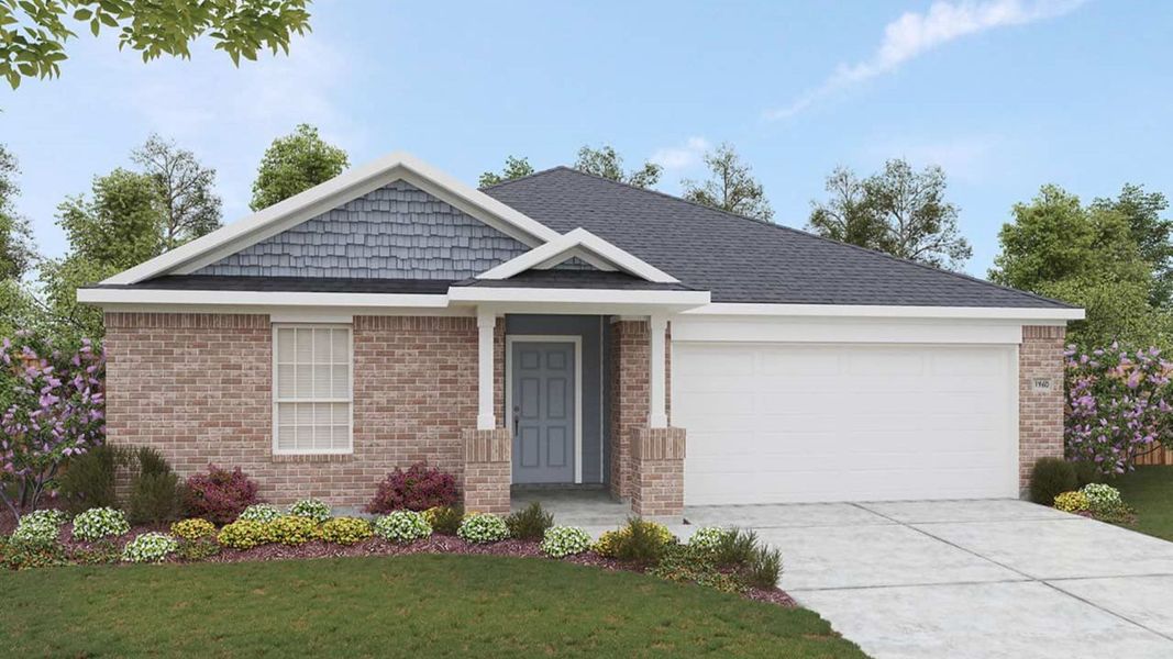 Representative exterior photo of a completed home built from the Kimbell by DRB Homes in Calumet, Jarrell, TX (Image 4).
