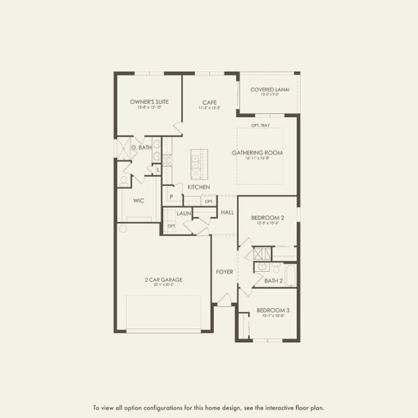 2D floor plan layout for the Crestmere by Pulte Homes in Canopy Preserve, Deland, FL (Image 3).
