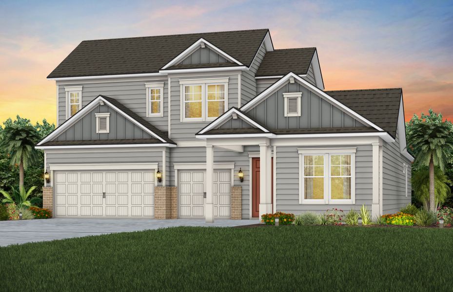 Representative exterior photo of a completed home built from the Mahogany Grand by Pulte Homes in Fiddler's Cove, Kingsland, GA (Image 2). Representative exterior photo of a completed home built from the Mahogany Grand by Pulte Homes in Fiddler's Cove, Kingsland, GA (Image 2).