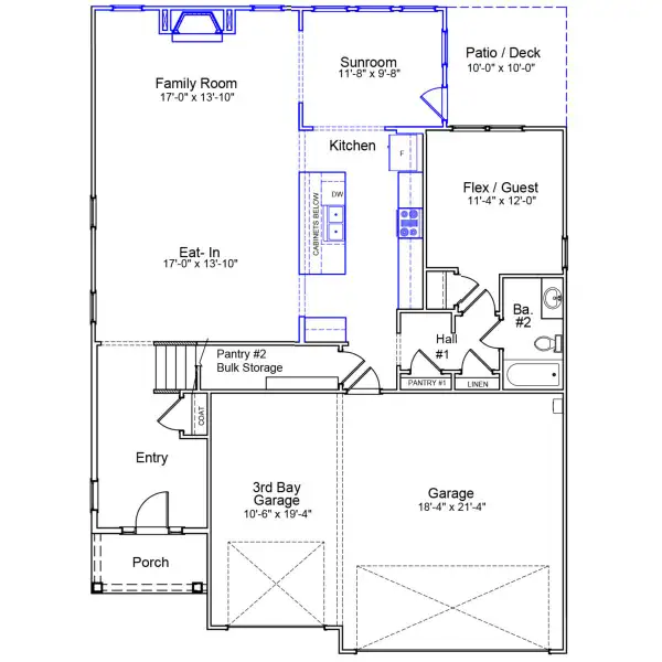 2D floor plan layout of this home in Grand Park, Leland, NC (Image 3).