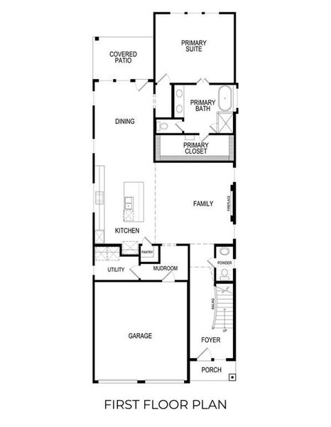 2D floor plan layout of this home in The Villages of Hurricane Creek, Anna, TX (Image 6).
