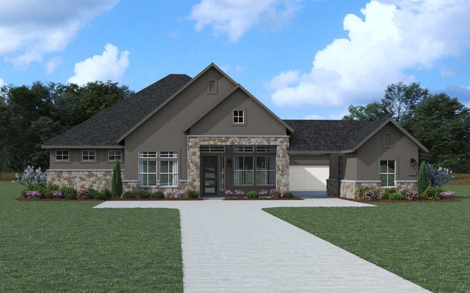 Representative exterior photo of a completed home built from the Gregory 100′ by Chesmar Homes in Potranco Oaks, San Antonio, TX (Image 2).