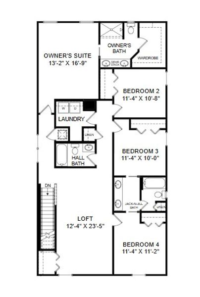 2D floor plan layout for the Wesley II by Highland Homes of Florida in Estates at Hickory Cove - Single-Family Homes, St. Cloud, FL (Image 3).