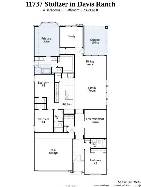 2D floor plan layout of this home in Davis Ranch, San Antonio, TX (Image 4). 2D floor plan layout of this home in Davis Ranch, San Antonio, TX (Image 4).