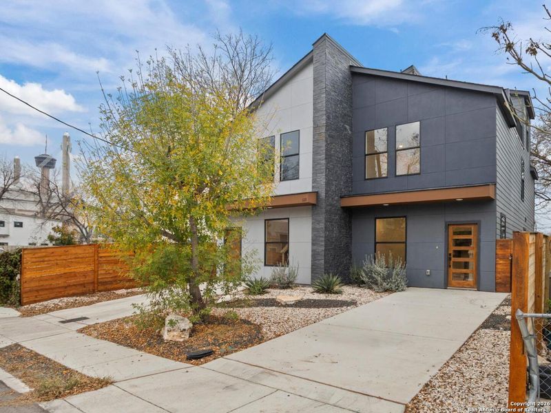 Front exterior of a new home in , San Antonio, TX, highlighting curb appeal (Image 25).