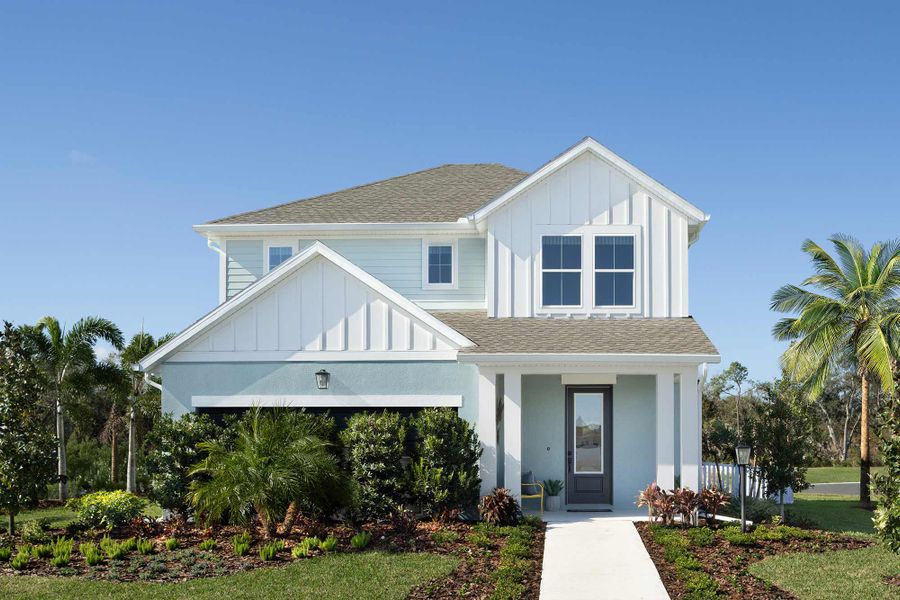 Representative exterior photo of a completed home built from the The Zander by David Weekley Homes in Eastlyn, Bradenton, FL (Image 1). Representative exterior photo of a completed home built from the The Zander by David Weekley Homes in Eastlyn, Bradenton, FL (Image 1).