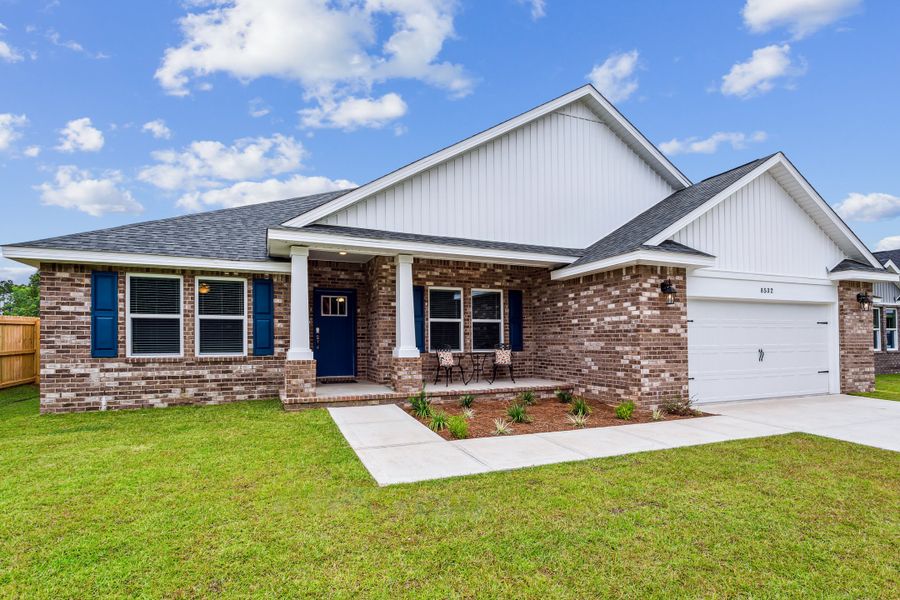 Representative exterior photo of a completed home built from the The Sapphire by Herbst Homes in Clear Water Landing, Milton, FL (Image 28).