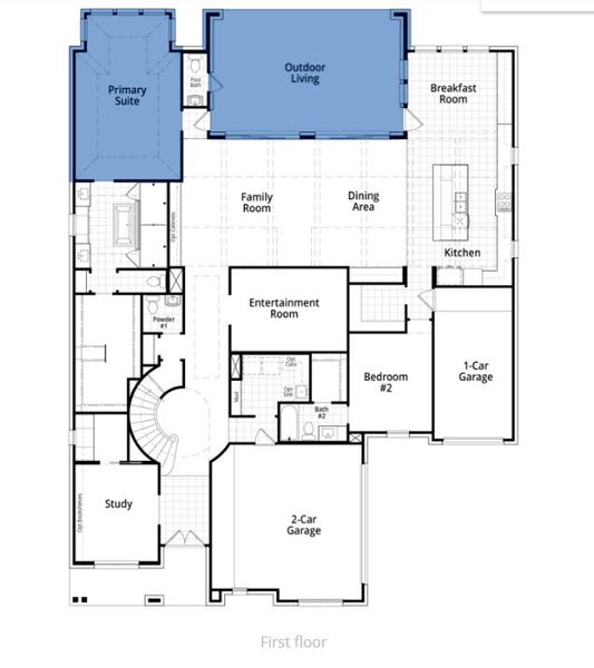 2D floor plan layout of this home in StarView, Prosper, TX (Image 3).