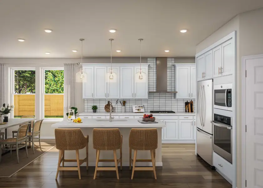 Furnished interior view inside a new home in Terrace Collection At Turner's Crossing, Buda (Image 8).