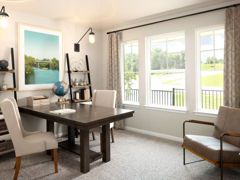 Furnished interior view inside a new home in Riverbend at Double Eagle - Boulevard Collection, Cedar Creek (Image 10).