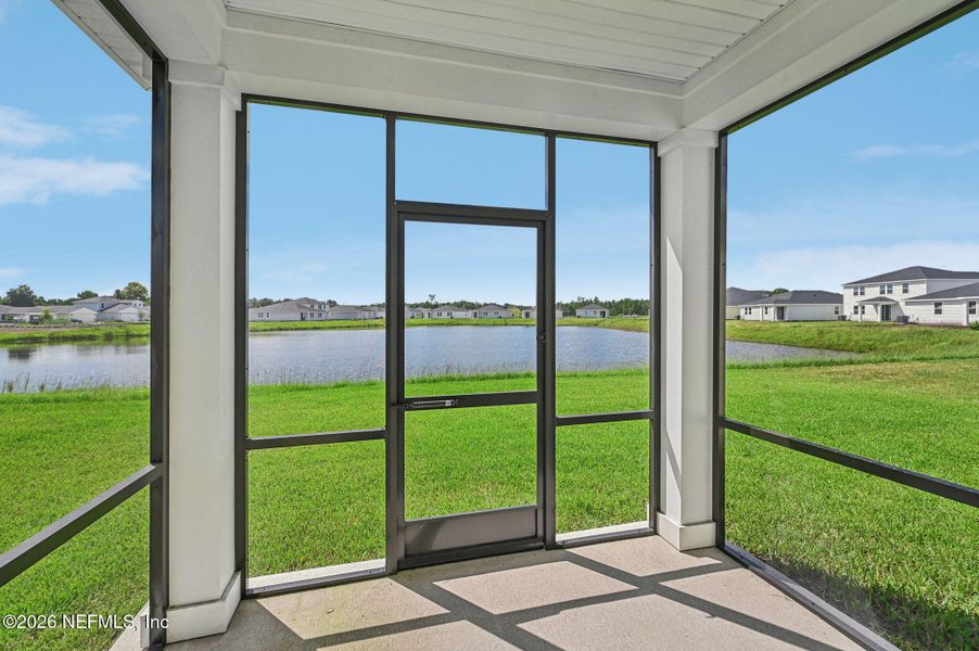 Exterior details and patio area of a home in Lakes at Bella Lago - Signature Series, Green Cove Springs (Image 18).