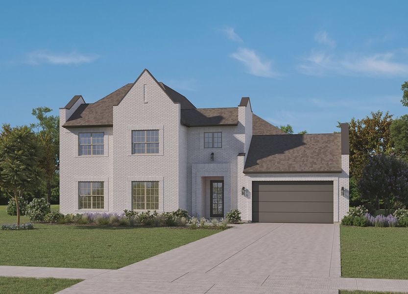 Representative exterior photo of a completed home built from the The Bandera by Homebound in Park Place, Prosper, TX (Image 1). Representative exterior photo of a completed home built from the The Bandera by Homebound in Park Place, Prosper, TX (Image 1).