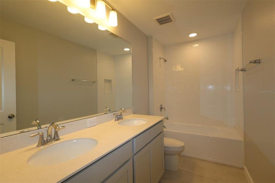 Furnished interior view inside a new home in Estates at Rivercrest, Sanford (Image 6). Furnished interior view inside a new home in Estates at Rivercrest, Sanford (Image 6).