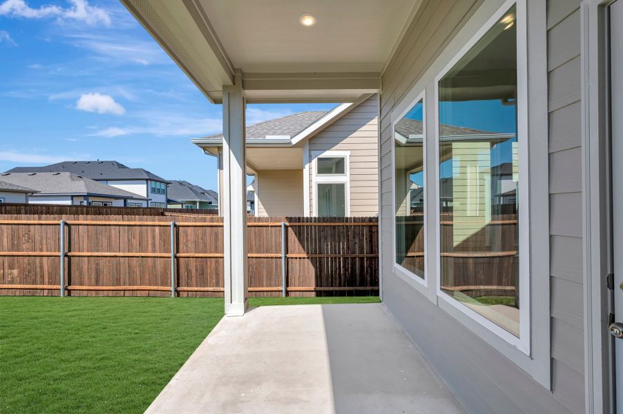 Exterior details and patio area of a home in The Meadows, Denton (Image 3).