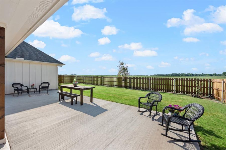 Extended concrete patio