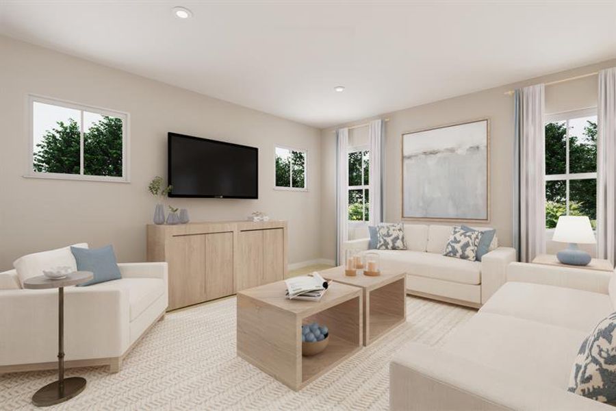 Representative furnished interior of a home built from the Bristol by Ryan Homes in Laurel Preserve, Kingsland (Image 3). Representative furnished interior of a home built from the Bristol by Ryan Homes in Laurel Preserve, Kingsland (Image 3).