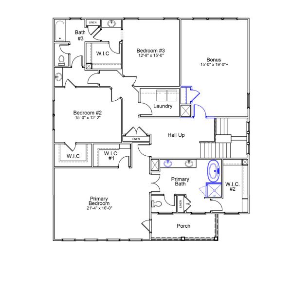 2D floor plan layout of this home in Porter Ridge, Elgin, SC (Image 3).