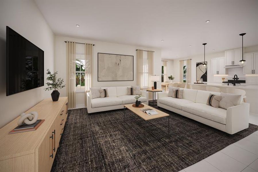 Representative furnished interior of a home built from the Bonita by Ryan Homes in Malabar Springs, Palm Bay (Image 3). Representative furnished interior of a home built from the Bonita by Ryan Homes in Malabar Springs, Palm Bay (Image 3).