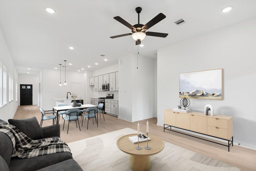 Welcome to The Brasswell by David Weekley Homes. Move-In-Ready Now! Virtually staged to give you the visual you need to see furniture placement and how the home can live. Welcome to The Brasswell by David Weekley Homes. Move-In-Ready Now! Virtually staged to give you the visual you need to see furniture placement and how the home can live.