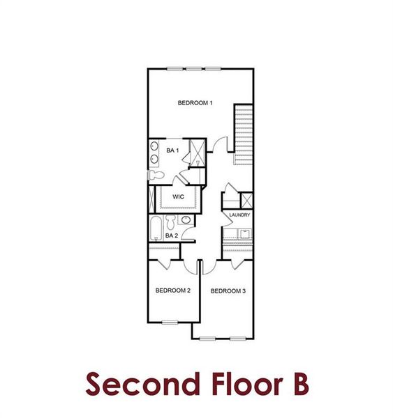 2D floor plan layout of this home in The Grove at Mundy Mill, Gainesville, GA (Image 3).