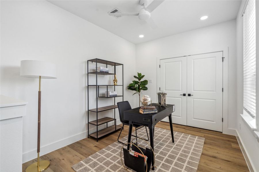 As you enter the second floor you will find a flex and utility room. As you enter the second floor you will find a flex and utility room.