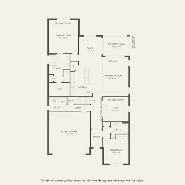 2D floor plan layout for the Coral Grand by Pulte Homes in Seaire, Parrish, FL (Image 3).