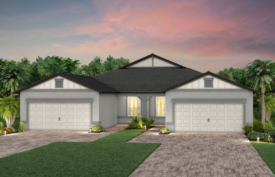 Representative exterior photo of a completed home built from the Ellenwood by Del Webb in Del Webb Explore North River Ranch, Parrish, FL (Image 17).