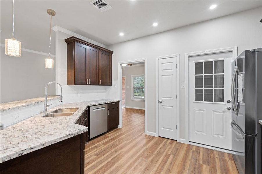 Nice kitchen with refrigerator included.