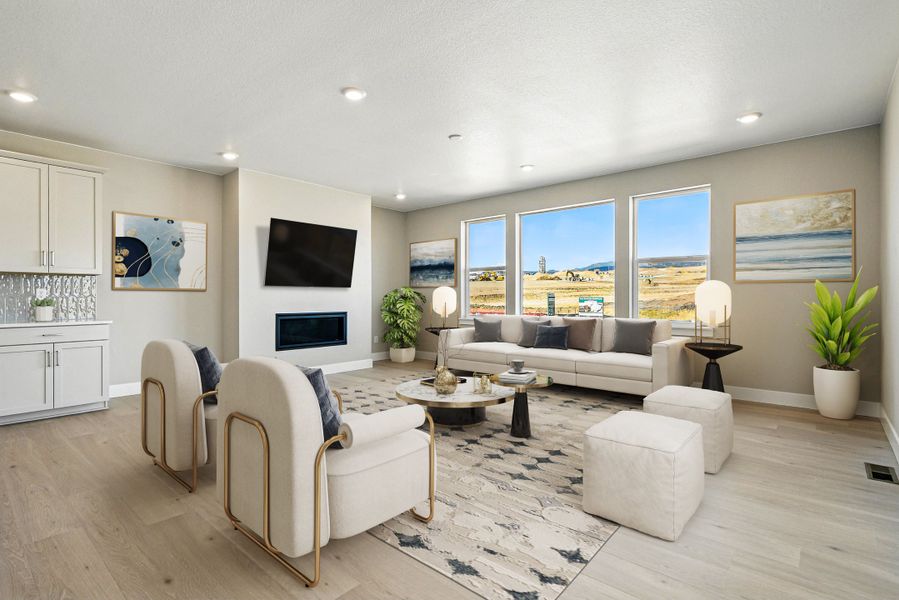 Furnished interior view inside a new home in Trailstone, Arvada (Image 11).