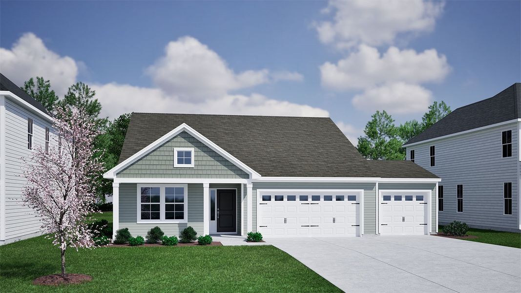 Representative exterior photo of a completed home built from the Bleckley - Genesis Value Collection by Mungo Homes in Garden Grove, Conway, SC (Image 11).