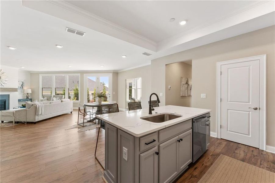 Furnished interior view inside a new home in The Courtyards of Franklin Goldmine, Cumming (Image 5).