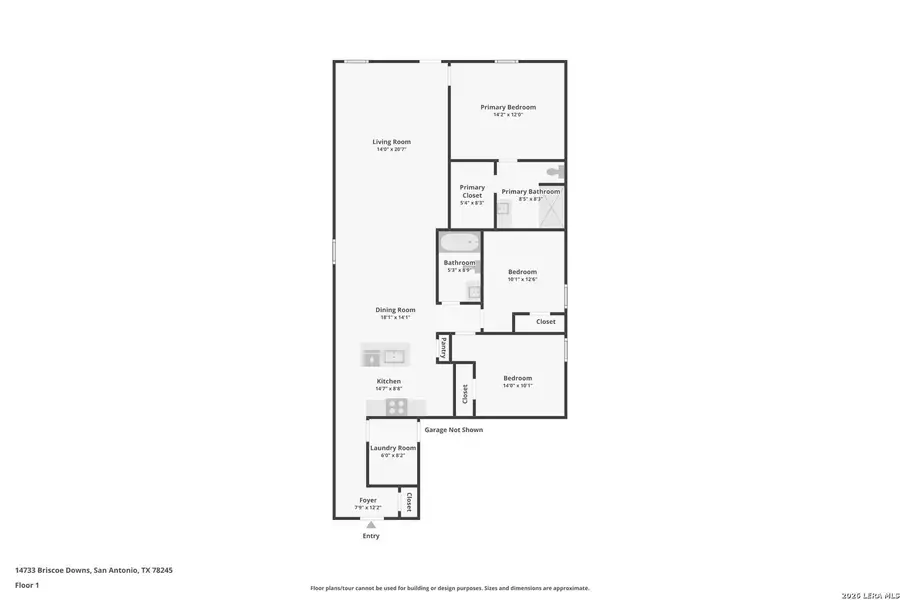 2D floor plan layout of this home in Stonehill, San Antonio, TX (Image 4).