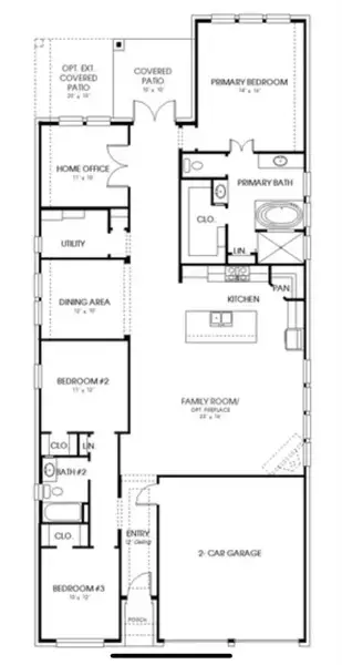 2D floor plan layout of this home in Grand Central Park 45', Conroe, TX (Image 3). 2D floor plan layout of this home in Grand Central Park 45', Conroe, TX (Image 3).