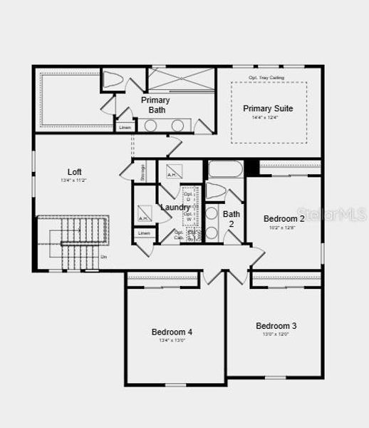 2D floor plan layout of this home in Hillcrest, San Antonio, FL (Image 3).
