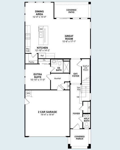 2D floor plan layout of this home in Manor at Legacy Place, Peoria, AZ (Image 2).