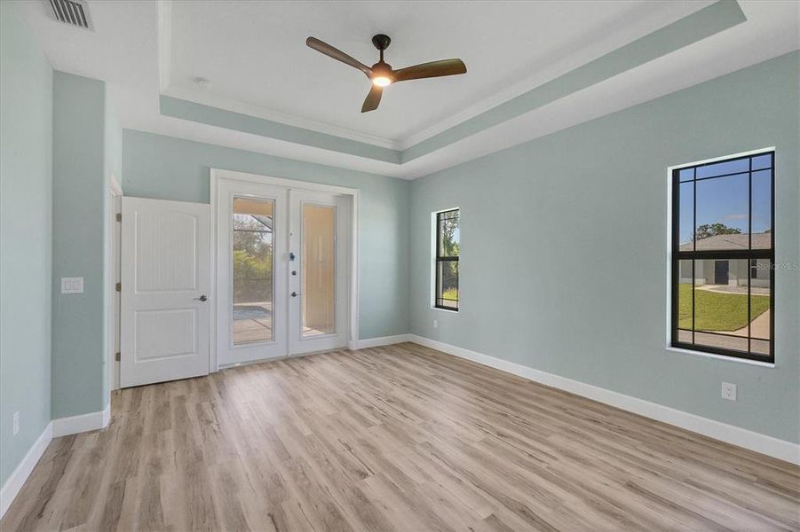 Primary Bedroom with French Door Pool Access