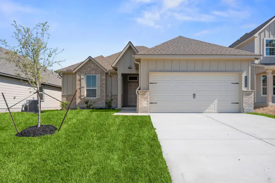 Front exterior of a new home in Eagles Landing, Waco, TX, highlighting curb appeal (Image 1). Front exterior of a new home in Eagles Landing, Waco, TX, highlighting curb appeal (Image 1).