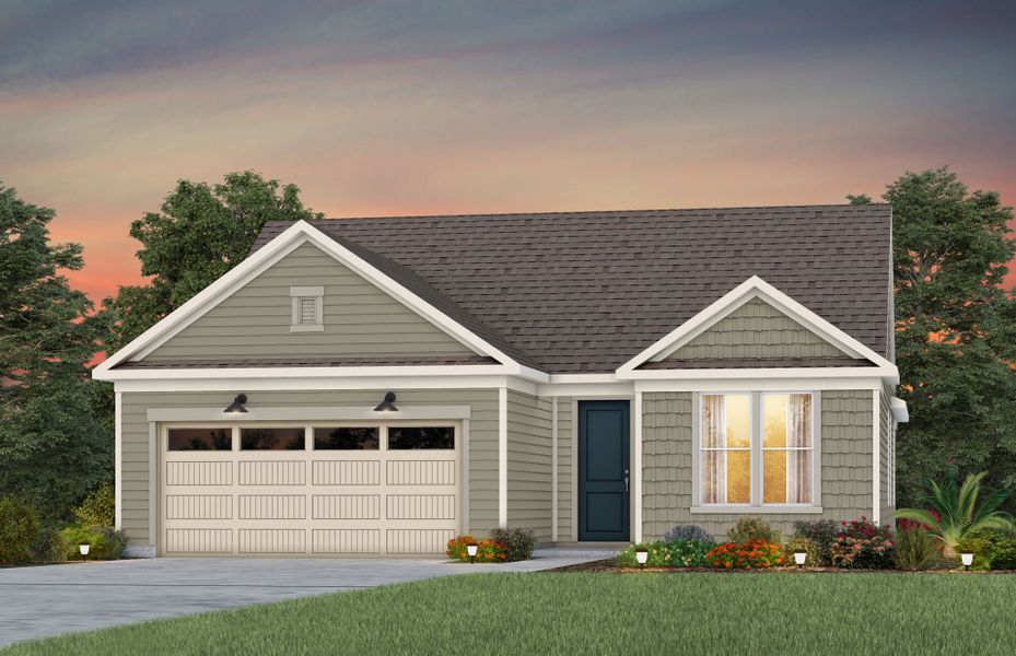 Front exterior of a new home in Kinsdale, Lancaster, SC, highlighting curb appeal (Image 29). Front exterior of a new home in Kinsdale, Lancaster, SC, highlighting curb appeal (Image 29).
