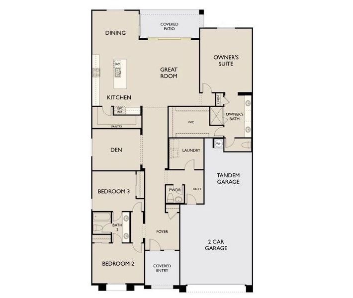 2D floor plan layout of this home in Wales Ranch, San Tan Valley, AZ (Image 3).